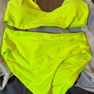 Neon Yellow Women's Swimwear Set